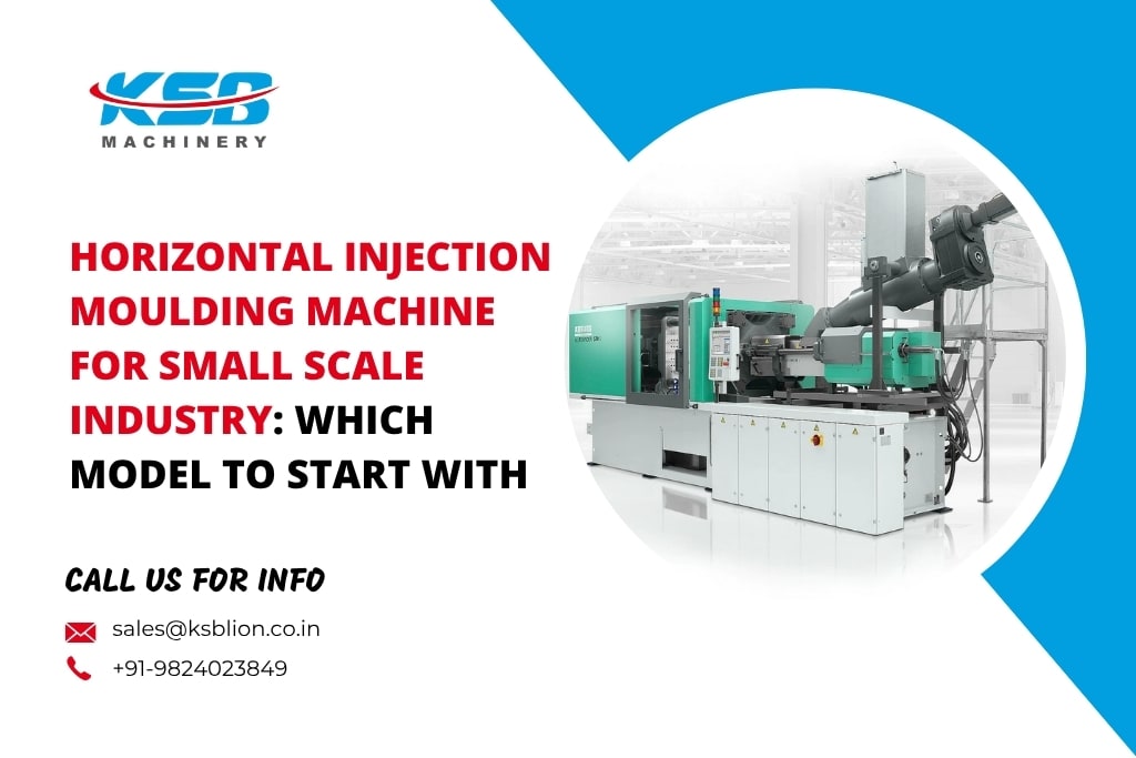 Horizontal injection moulding machine for small scale industry running in a small factory