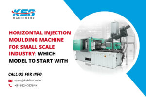 Horizontal injection moulding machine for small scale industry running in a small factory