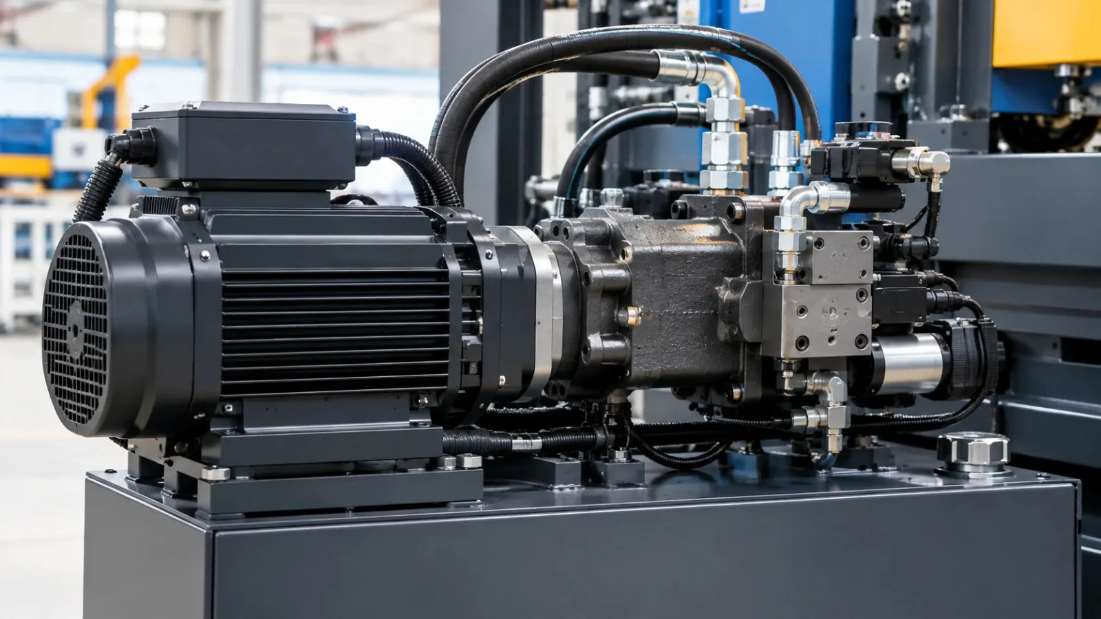 Servo motor and hydraulic unit of an injection moulding machine